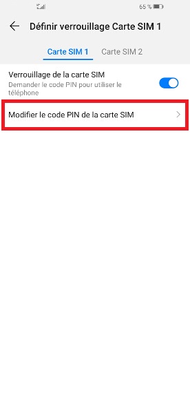 Changer le code PIN sur le Huawei P10