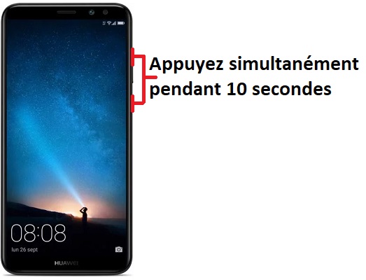 Forcer l'arrêt si le Huawei Mate 10 est bloqué