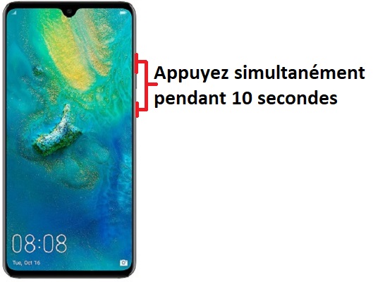 Forcer l'arrêt si le Huawei Mate 20 est bloqué