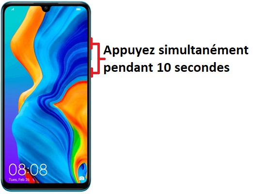 Forcer l'arrêt si le Huawei P30 est bloqué