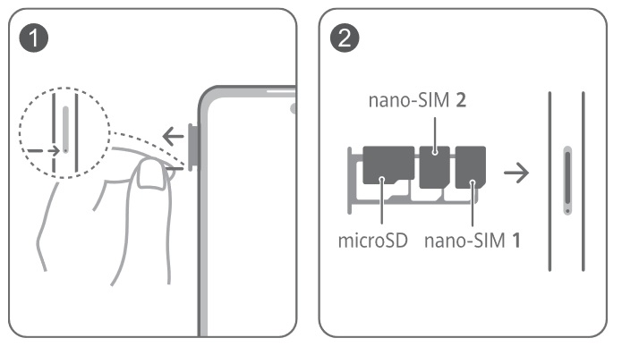Insérer la carte SIM dans le Huawei P Smart 2020