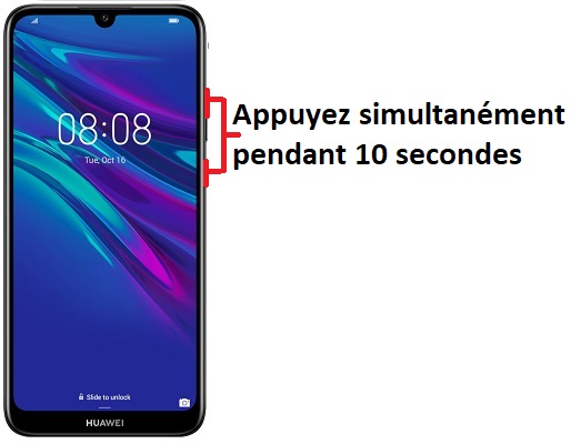 Forcer l'arrêt si le Huawei Y6 2019 est bloqué