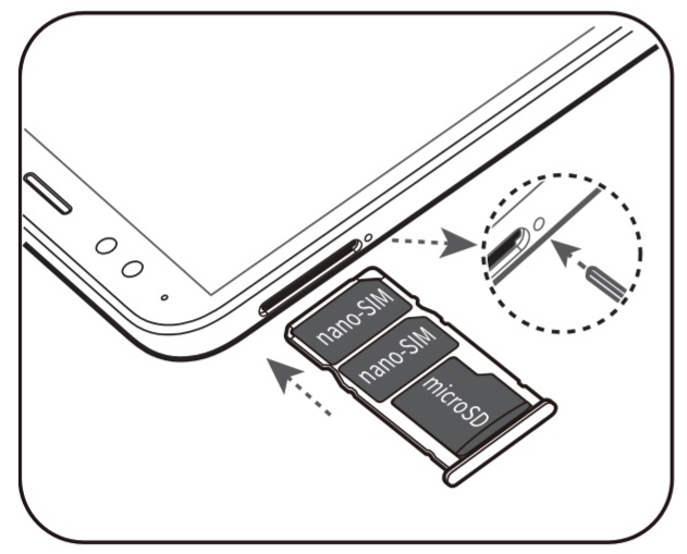 Insérer la carte SIM dans le Huawei Y7 2018