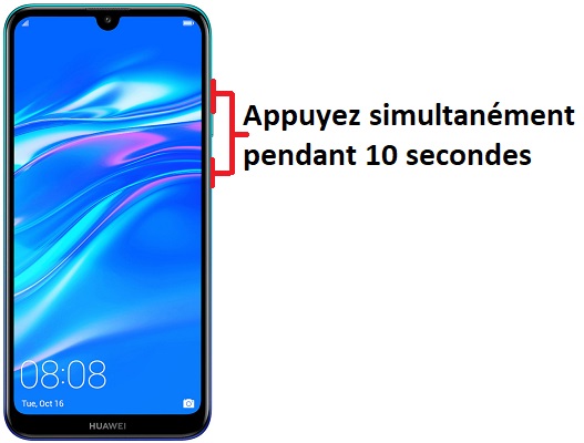 Forcer l'arrêt si le Huawei Y7 2019 est bloqué