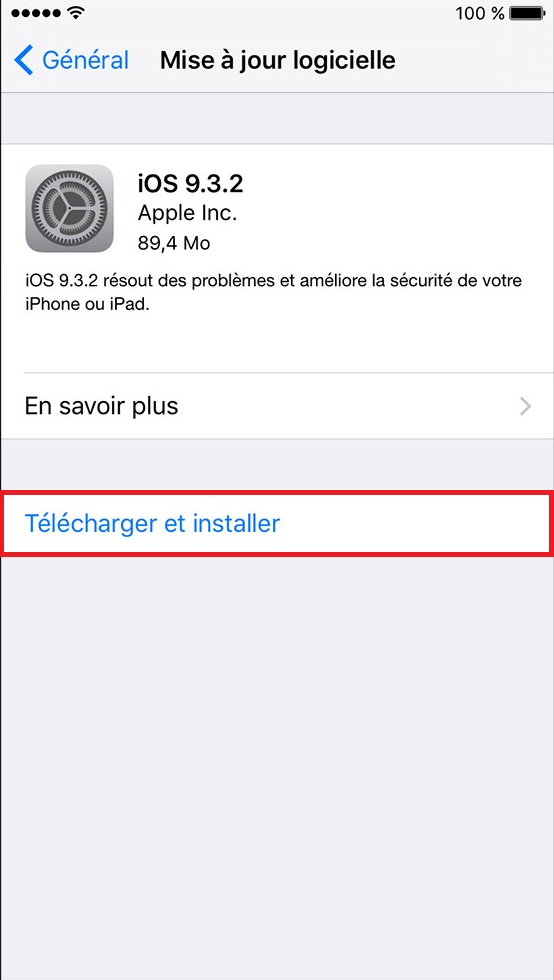 Mettre à jour iOS 9