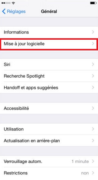 Mettre à jour iOS 9
