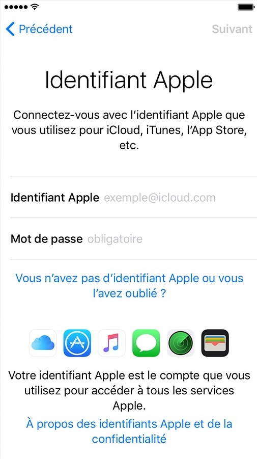 Activer l’iPhone