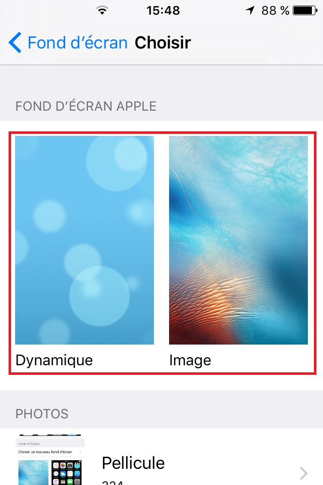 Changer le fond d’écran