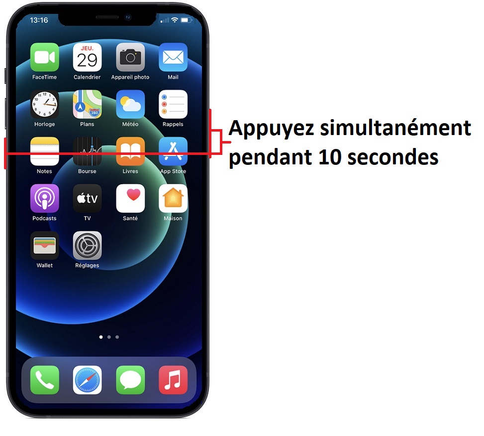Forcer l'arrêt si le iPhone 12 Pro Max est bloqué