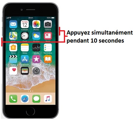 Forcer l'arrêt si le Apple iPhone 7 est bloqué