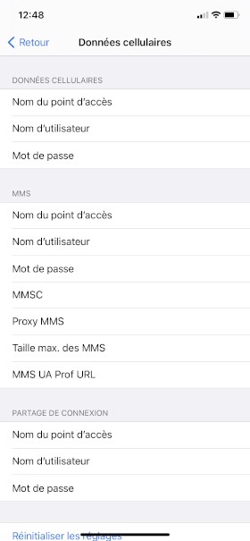 Configurer les paramètres envoyer et/ou recevoir les MMS.