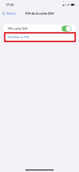 Modifier le code PIN de la SIM sur Apple iPhone 13 Mini
