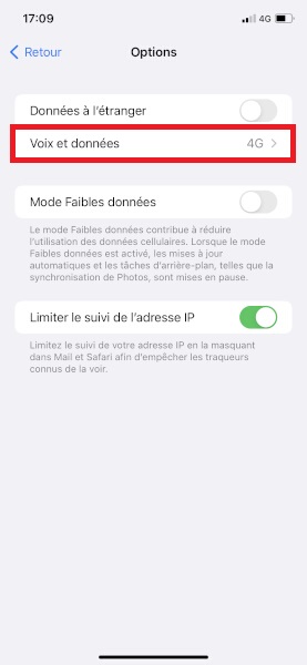 Activer les appels 4G / VOLTE sur iPhone