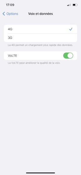 Activer les appels 4G / VOLTE sur iPhone