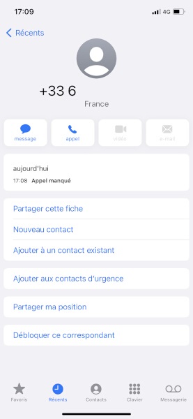 Bloquer un numéro d’un ou plusieurs correspondants