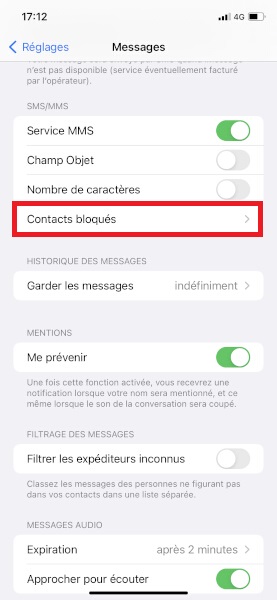 Bloquer les messages d’un ou plusieurs correspondants