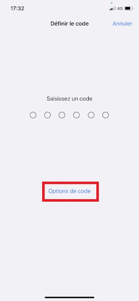 Configurer un code de verrouillage