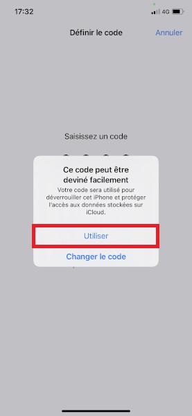 Configurer un code de verrouillage