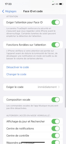 Configurer un code de verrouillage