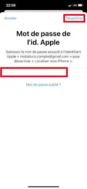 Déconnecter son compte Apple