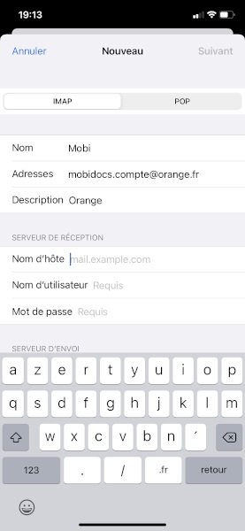 Configuration d’un compte e-mail manuellement