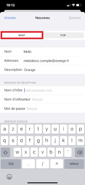 Configuration d’un compte e-mail manuellement