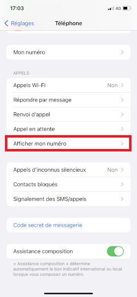 Masquer son numéro sur iPhone