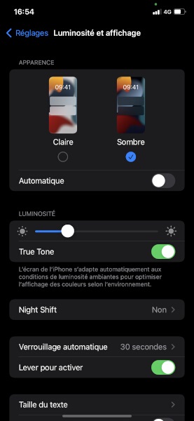 Comment activer le mode sombre ?