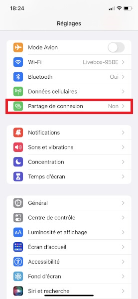 Comment configurer le partage de connexion internet ?