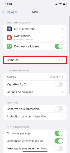 Supprimer un compte e-mail sur iPhone