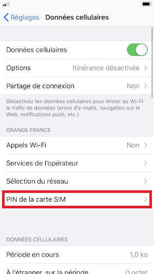 Modifier le code PIN de la SIM sur Apple iPhone SE 2020