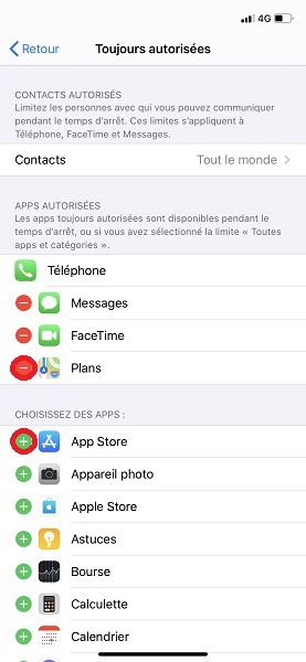 Contenu et confidentialité (contrôle parental)