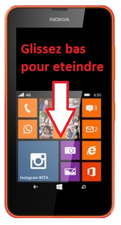 Comment éteindre le Nokia Lumia 635 ?