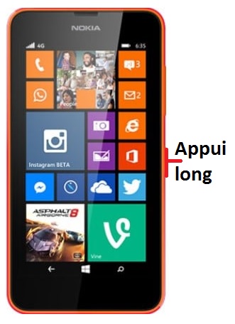 Comment éteindre le Nokia Lumia 635 ?