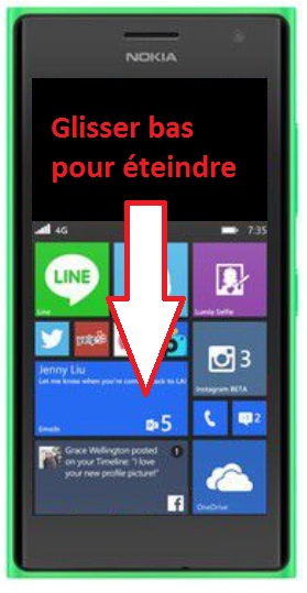Comment éteindre le Nokia Lumia 735 ?