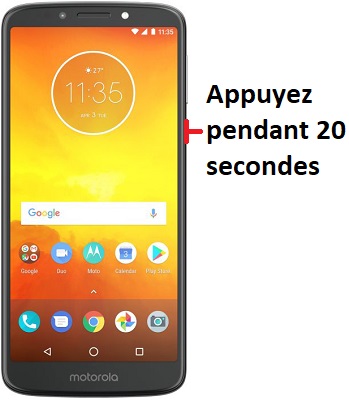 Forcer l'arrêt si le Motorola E5 est bloqué