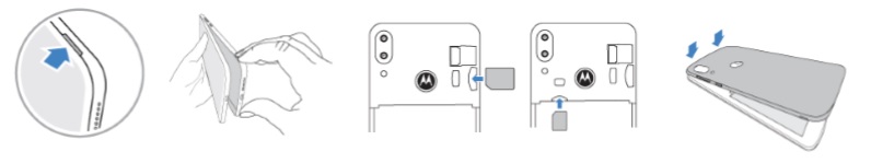 Insérer la carte SIM dans le Motorola E6 Plus