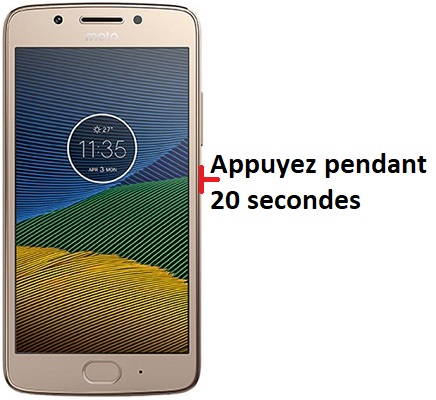 Forcer l'arrêt si le Motorola G5 est bloqué