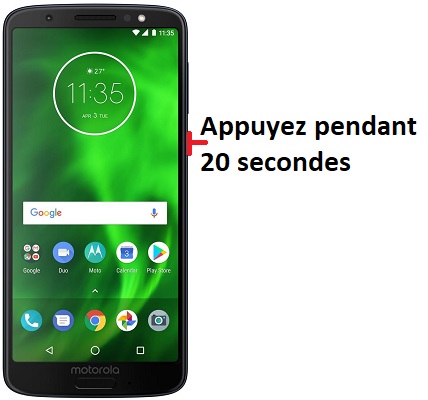Forcer l'arrêt si le Motorola G6 est bloqué