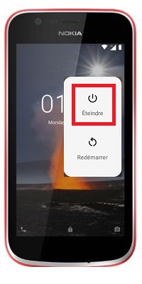 Comment éteindre le Nokia 1 ?