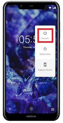 Comment éteindre le Nokia 5.1 ?