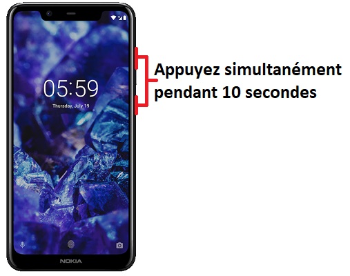Forcer l'arrêt si le Nokia 5.1 est bloqué