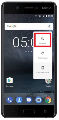 Comment éteindre le Nokia 5 ?
