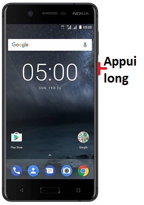 Comment éteindre le Nokia 5 ?