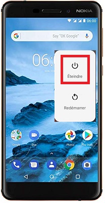 Comment éteindre le Nokia 6.1 ?