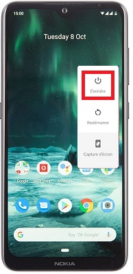 Comment éteindre le Nokia 7.2 ?