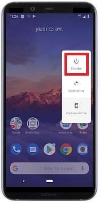 Comment éteindre le Nokia 8.1 ?