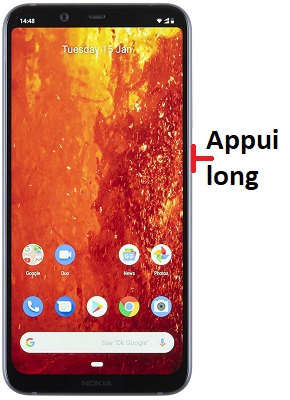 Comment éteindre le Nokia 8.1 ?