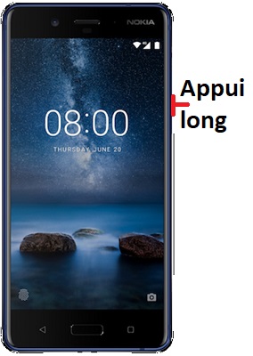 Comment éteindre le Nokia 8 ?