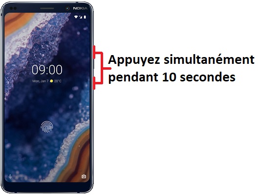 Forcer l'arrêt si le Nokia 9 PureView est bloqué